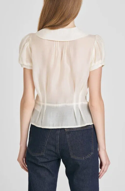Wayf Kit Puff Sleeve Semisheer Peplum Top