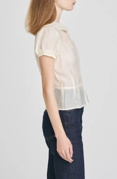 Wayf Kit Puff Sleeve Semisheer Peplum Top