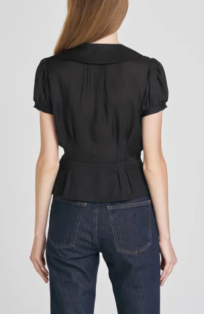 Wayf Kit Puff Sleeve Semisheer Peplum Top