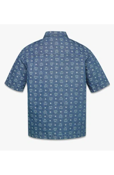 Mcm Monogram Shirt In Blue
