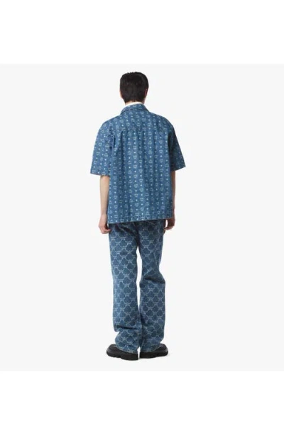 Mcm Monogram Shirt In Blue