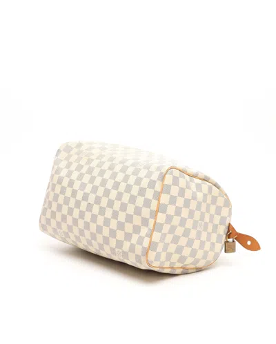 Pre-owned Louis Vuitton Damier Azur Speedy 30 Bag In White