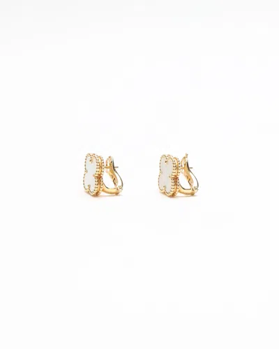 Van Cleef & Arpels Vintage Alhambra Mother-of-pearl Earrings In Brown