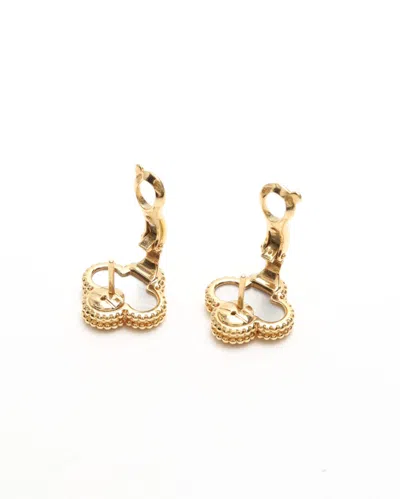Van Cleef & Arpels Vintage Alhambra Mother-of-pearl Earrings In Brown