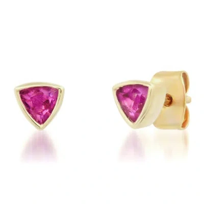 Elliot Young 14k Knife Edge Gemstone Stud Earrings