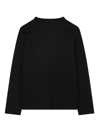 Dkny Logo-print Long-sleeve Top In Black