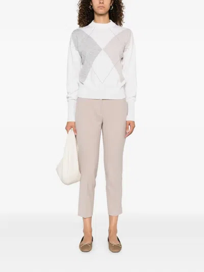 Peserico Embellished Cropped Trousers In Neutral