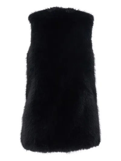 Herno Black Sleeveless Vest With Concealed Closure On The Front In Black