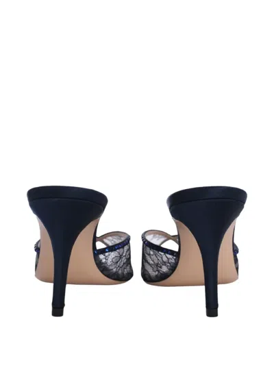 Andrea Wazen 75mm Katy Lace-embellished Mules
