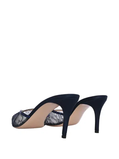 Andrea Wazen 75mm Katy Lace-embellished Mules