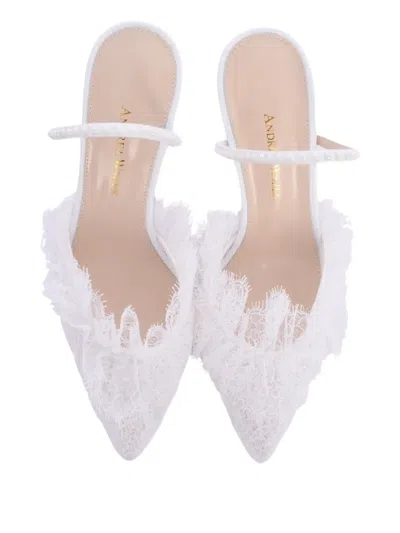 Andrea Wazen 75mm France Lace Mules