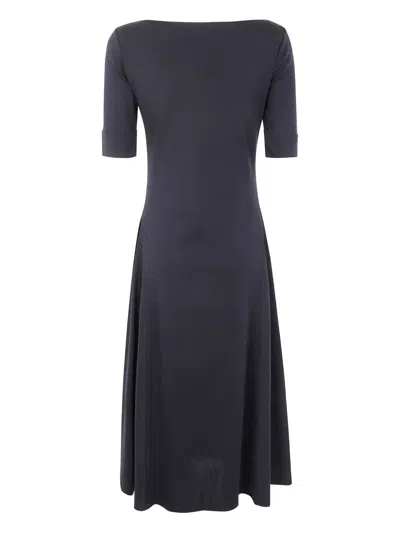 Ralph Lauren Munzie Elbow Sleeve Day Dress In Black