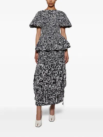 Khaite Inna Drawstring Tiered Skirt
