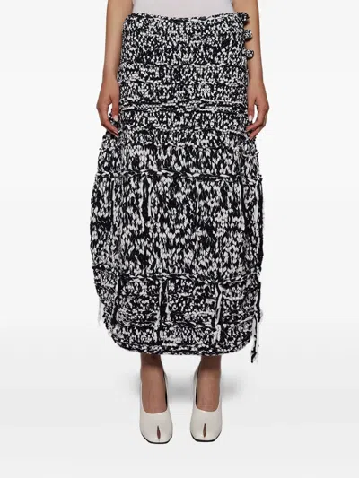 Khaite Inna Drawstring Tiered Skirt