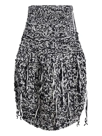 Khaite Inna Drawstring Tiered Skirt
