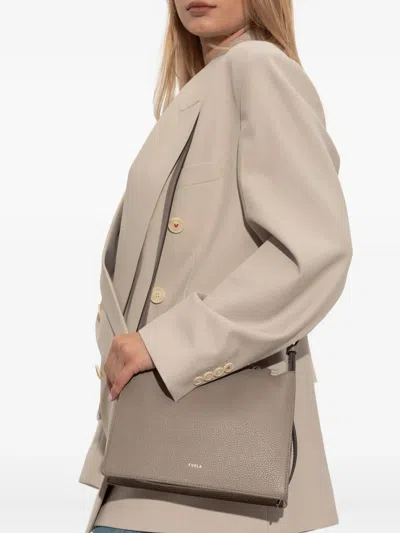 Furla Nuvola S Stucco Gray Crossbody Bag