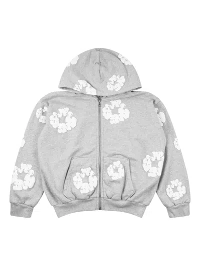 Denim Tears Cotton Zip-up "grey" Hoodie In Gray