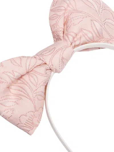 Jessie And James Floral-pattern Bow Headband In Pink