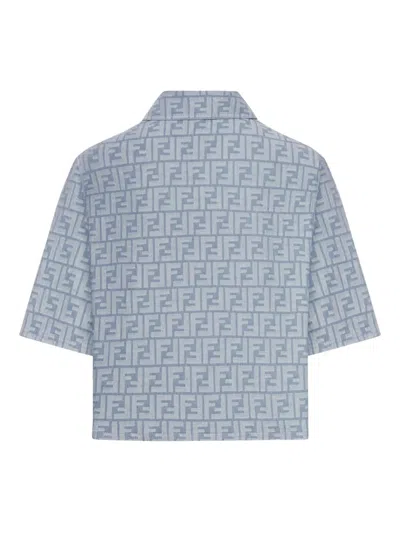 Fendi Chambray Ff Jacket In Blue