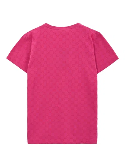 Gucci Gg-pattern Short Sleeve T-shirt In Pink