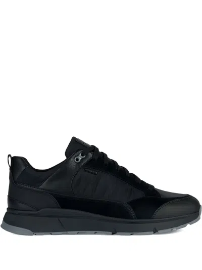 Geox Dolomia Abx Leather Panel Sport Shoe In Black