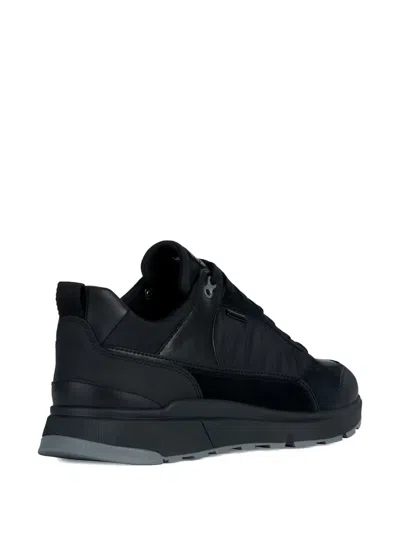 Geox Dolomia Abx Leather Panel Sport Shoe In Black