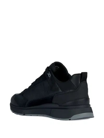 Geox Dolomia Abx Leather Panel Sport Shoe In Black