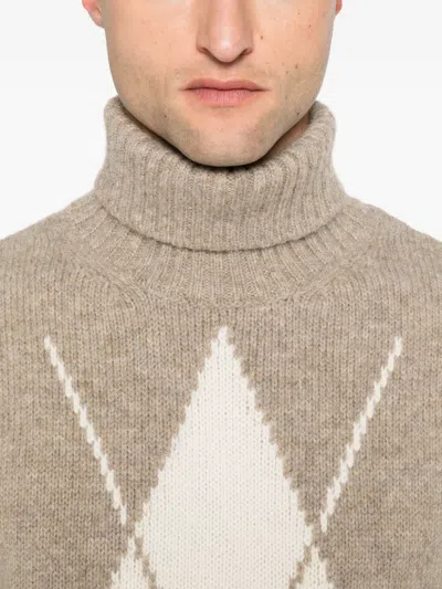 Eleventy Turtleneck Sweater In Brown