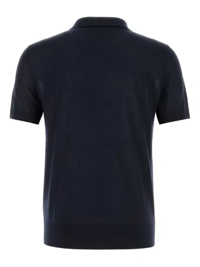 Dsquared2 Dsquared Dark Blue Wool Polo Shirt In Blue