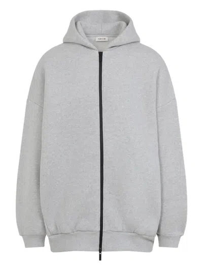 Fear Of God Relaxed Fit Grey Sweatshirt With Zip-up Front In Neutral
