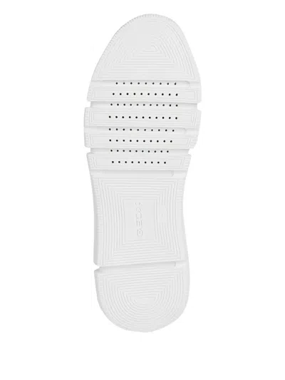 Geox U Adacter Leather Suede Panel Trainers In White