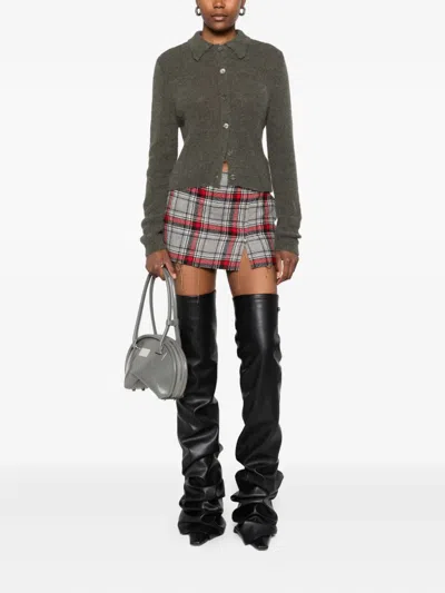 R13 Plaid Frayed Mini Skirt In Multi