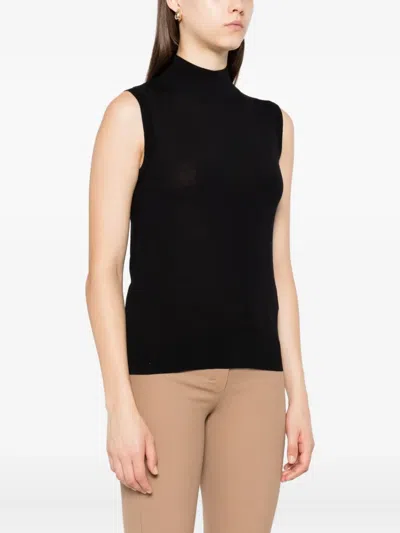 S Max Mara High-neck Sleeveless Top In Black