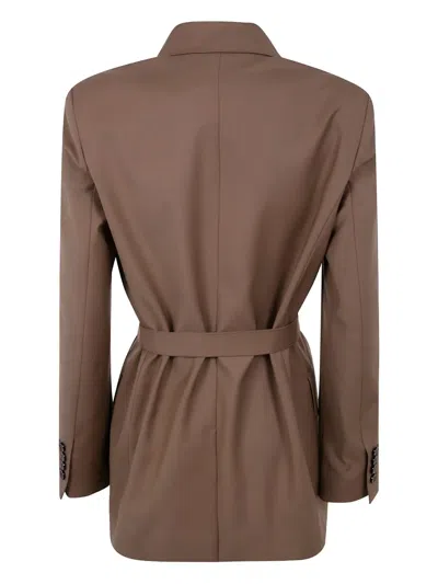 Max Mara Single Buttoned Blazer In Brown