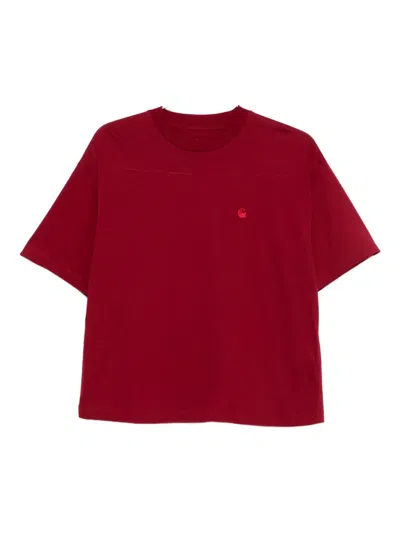Carhartt Logo-embroidered T-shirt In Red
