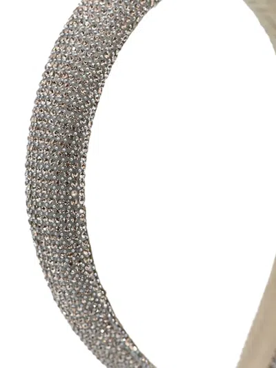 Mimi Tutu Multicolored Rhinestone Embossed Headband In Gray
