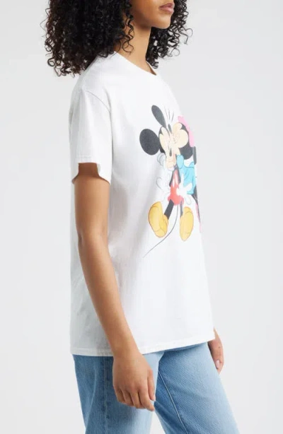 Junk Food Mickey & Minnie Kiss Cotton Graphic T-shirt In White