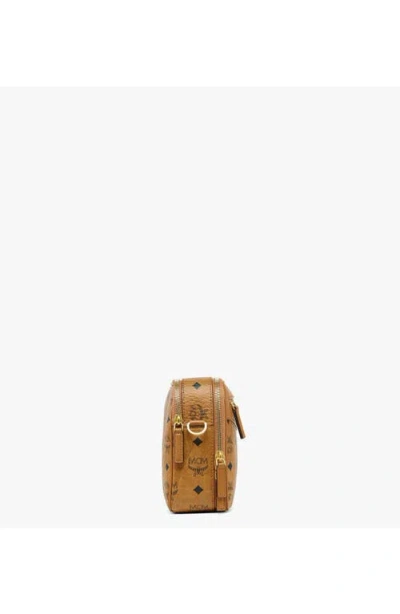 Mcm Diamond Vi Crossbody Bag In Visetos Cognac