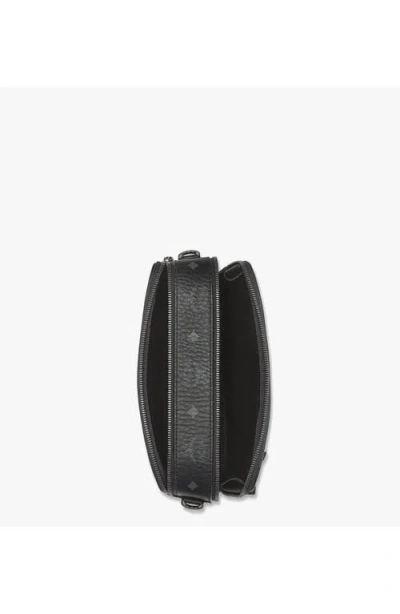 Mcm Printed Canvas Small Diamond Crossbody Bag In Black