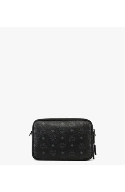 Mcm Printed Canvas Small Diamond Crossbody Bag In Black