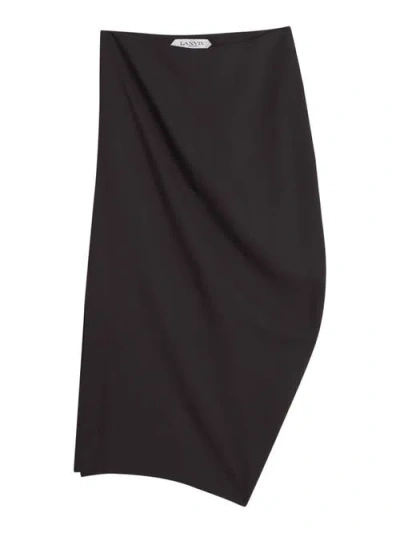 Lanvin Midi Skirt In Wool And Viscose