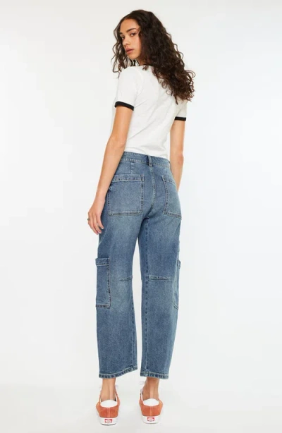 Kancan Charly Low Slung Barrel Jeans In Blue