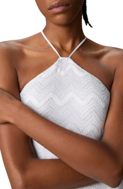 Missoni Zig Zag Lamé Viscose One-piece Swimsuit With Halter Neck