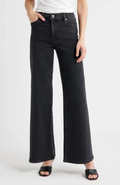 Frame Le Slim Palazzo High Waist Wide Leg Jeans In Black