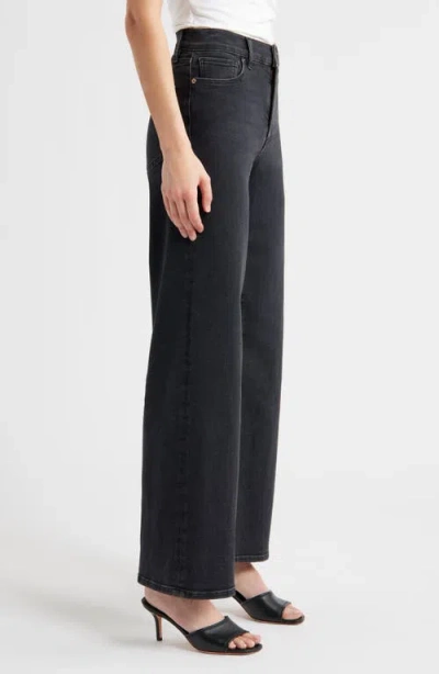 Frame Le Slim Palazzo High Waist Wide Leg Jeans In Black