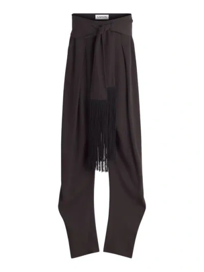 Lanvin Wool And Viscose Barrel Pants In Black