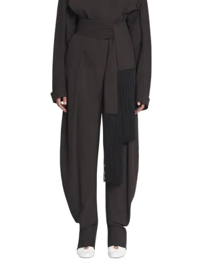 Lanvin Wool And Viscose Barrel Pants In Black