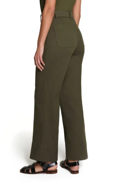 Spanx ® Wide Leg Crop Stretch Twill Pants In Green