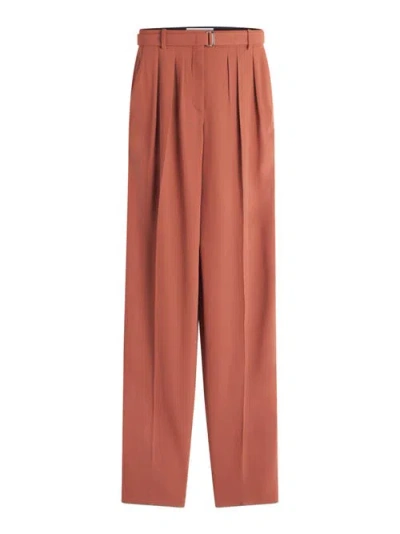 Lanvin Wool And Viscose Like Pants With Darts In Orange