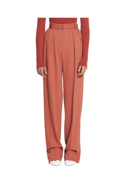 Lanvin Wool And Viscose Like Pants With Darts In Orange